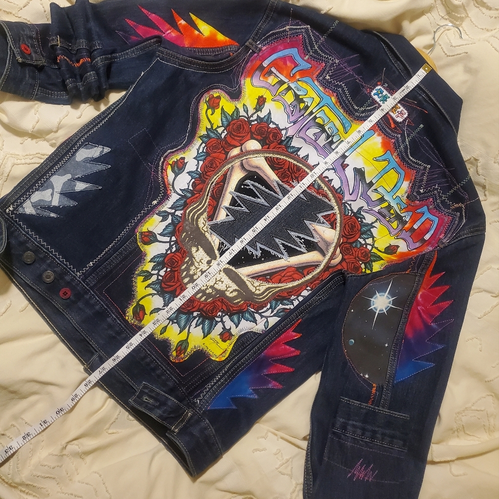 Levi's Grateful Dead Type 3 Trucker Jacket + Liquid Blue Steal Your Space Patch - Picture 12 of 17